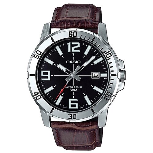 Наручные часы CASIO Collection MTP-VD01L-1B, коричневый, серебряный