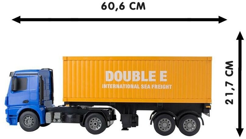 Фура Double Eagle Mercedes-Benz Arocs E564-003, 1:20, 61 см, синий/желтый/черный - фото №3