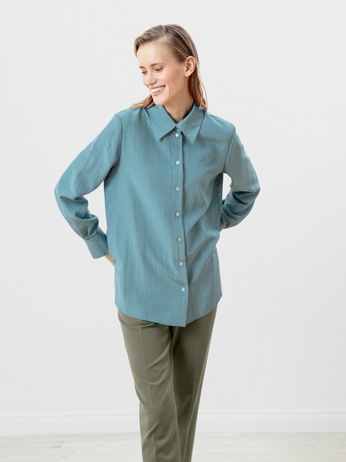 Рубашка  Pompa, размер 44, бирюзовый