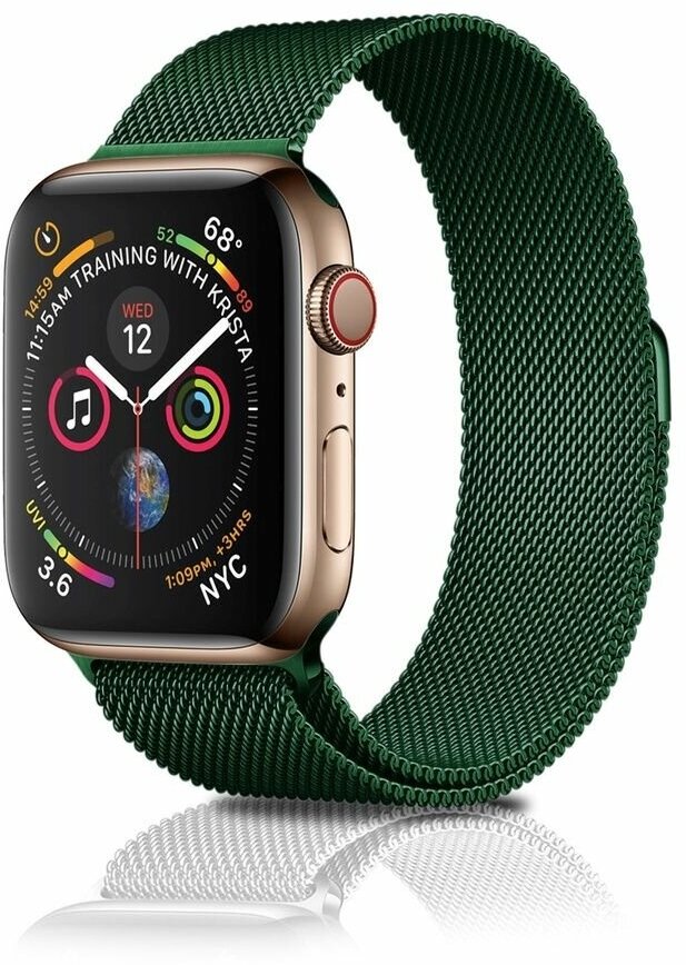 Ремешок для смарт-часов, фитнес-браслета Apple Watch Series 1 2 3 4 SE 5 6 7 8 миланская петля / металлический 38/40/41 мм, зеленый