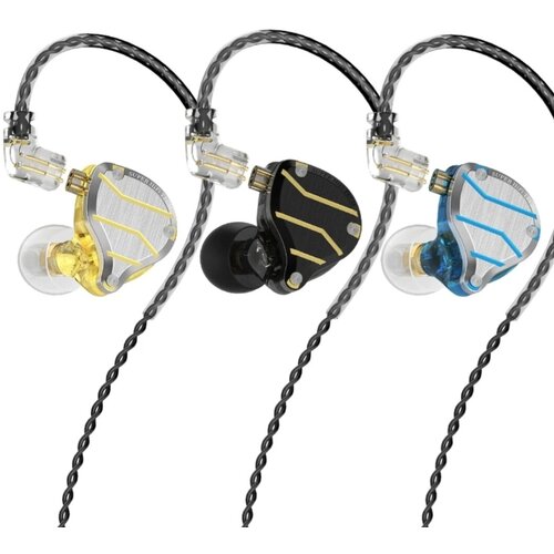 Наушники проводные спортивные QKZ ZXN гарнитура для телефона с микрофоном бело-золотые 368500₽