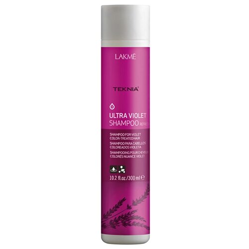 фото Шампунь Lakme Teknia Ultra Violet Освежающий цвет волос, окрашенных в фиолетовый цвет, 300 мл