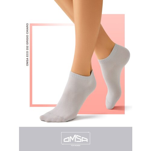 фото Женские носки omsa укороченные, 6 пар, размер 23, серый