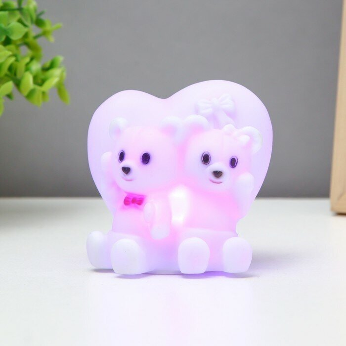 фото RISALUX Ночник "Мимиишки" LED 1Вт белый 7х6х7см