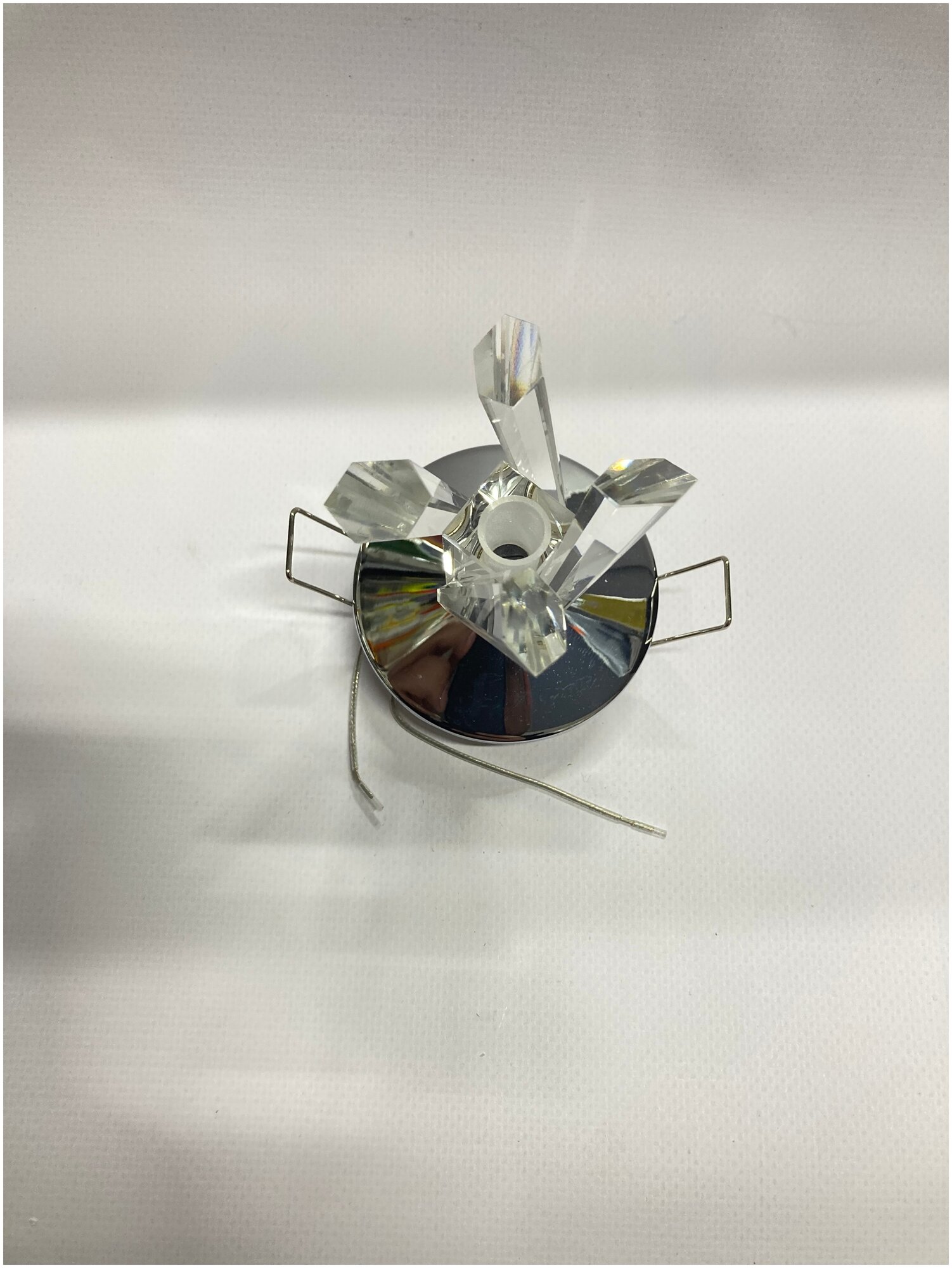 Светильник встраиваемый потолочный с ограненным стеклом ,кристалл,хром.GU4 - фотография № 5