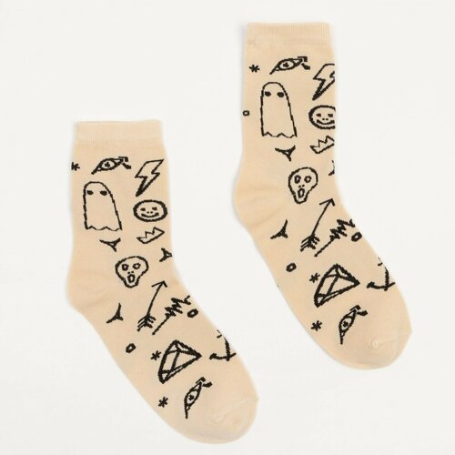 фото Мужские носки minaku, 1 пара, классические, на 23 февраля, размер 40-41, бежевый