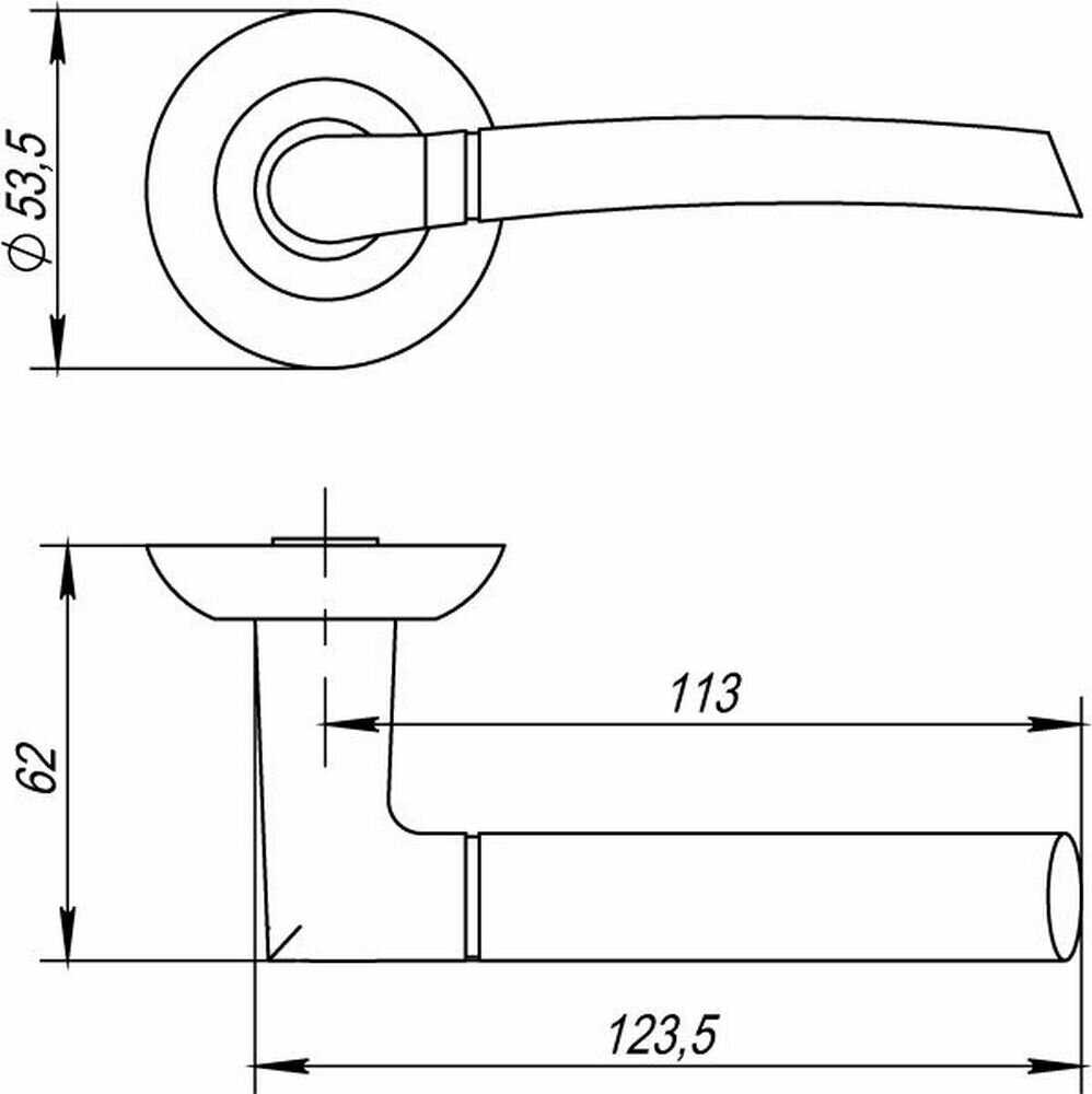 Ручка дверная Punto Ardea TL SG/GP-4, Zamak - фото №2