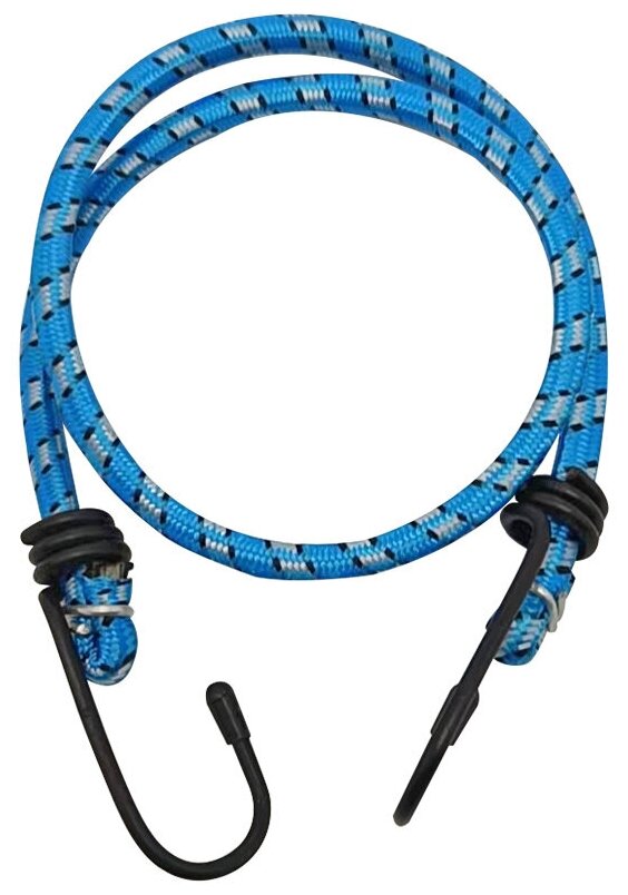 Стяжка/резинка для крепления груза с пластиковыми колпачками 1.6м 8мм цвет - Синий