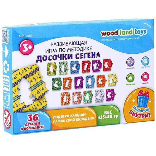 досочки сегена деревянные развивающая игра WoodLand Toys Развивающая игра по методике «Досочки Сегена. Зимние предметы»