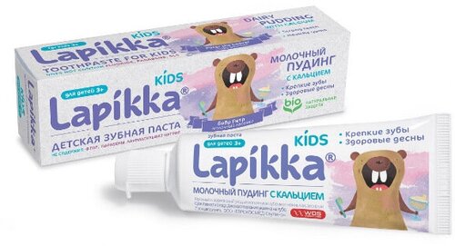 Lapikka Kids Зубная паста Молочный пудинг с кальцием 45 г 1 шт