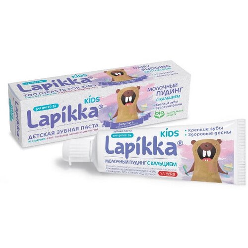 Lapikka Kids Зубная паста Молочный пудинг с кальцием 45 г 1 шт