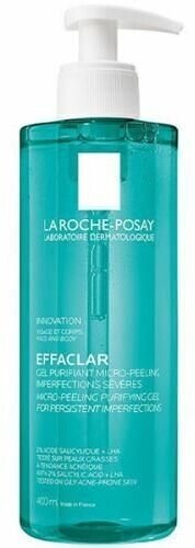 Гель очищающий микроотшелушивающий La Roche-Posay Effaclar для лица и тела, 400 мл