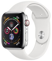Часы Apple Watch Series 4 GPS + Cellular 40mm Stainless Steel Case with Sport Band серый космос/черн