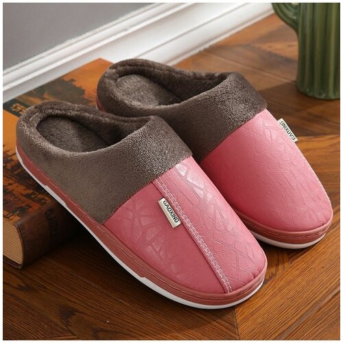 Тапочки  house-slippers-1-pink40-41, утепленная, водонепроницаемые, нескользящая подошва, размер 38,5, розовый