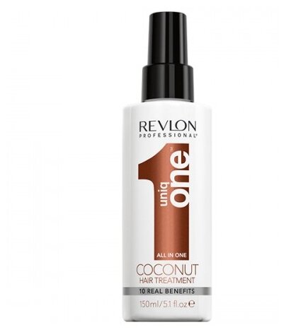 Revlon Professional Uniq One Несмываемая маска-спрей для волос с ароматом кокоса, 150 мл, спрей