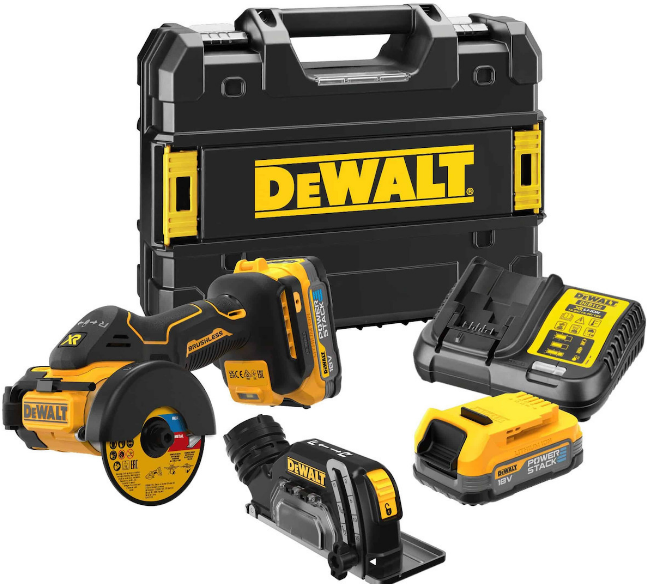 Отрезная машина DeWALT 76mm 2x2Ah DCS438E2T 18v