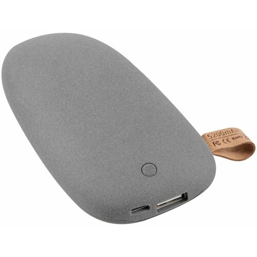 Внешний аккумулятор Pebble 5200 мАч серый 11х6х27 см упаковка 16х11х5 см пластик покрытие имитирующее камень 394000₽