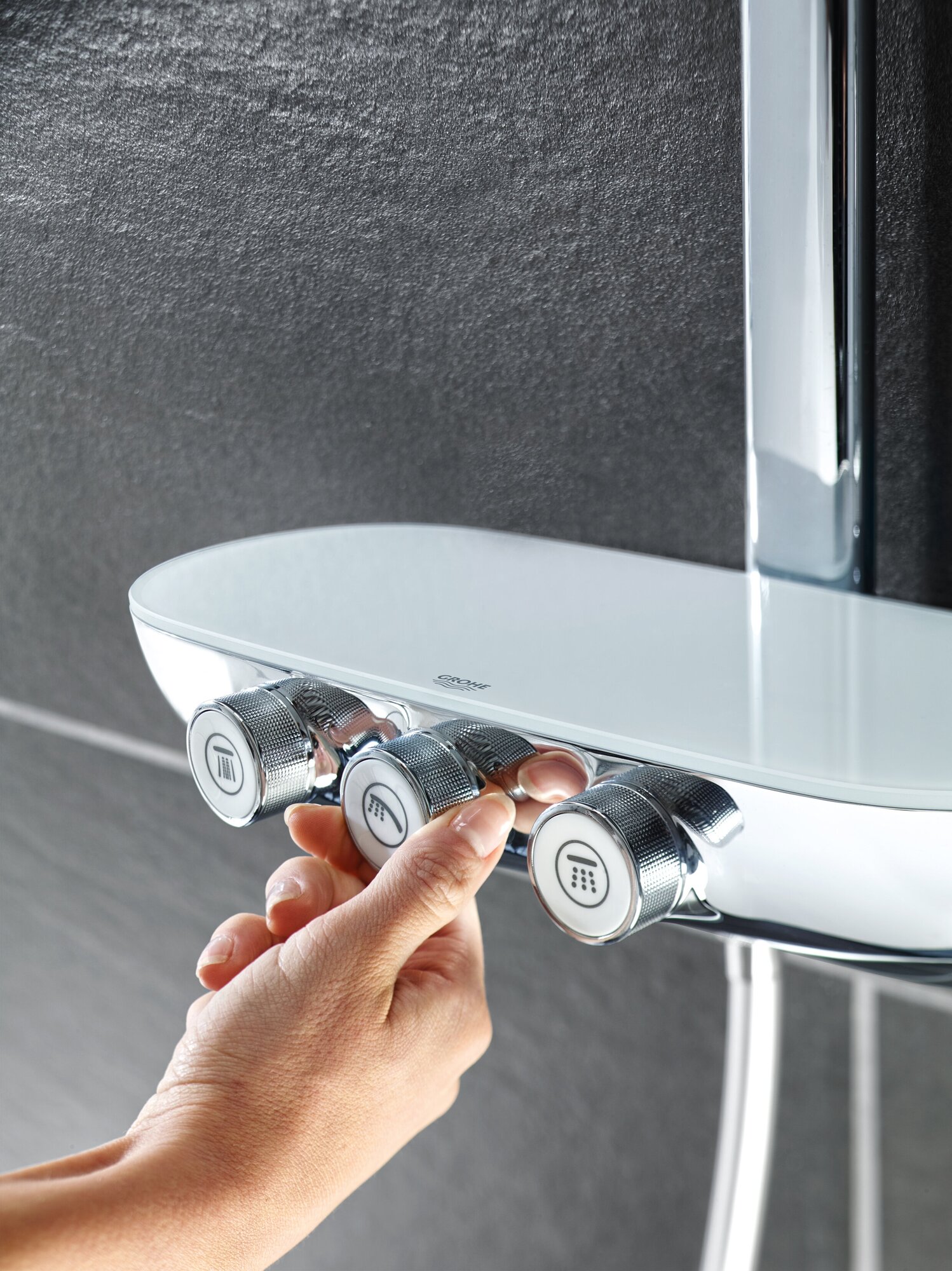 Душевая система с термостатом для настенного монтажа, GROHE Rainshower System SmartControl Duo 360, хром, (26250000) - фотография № 6