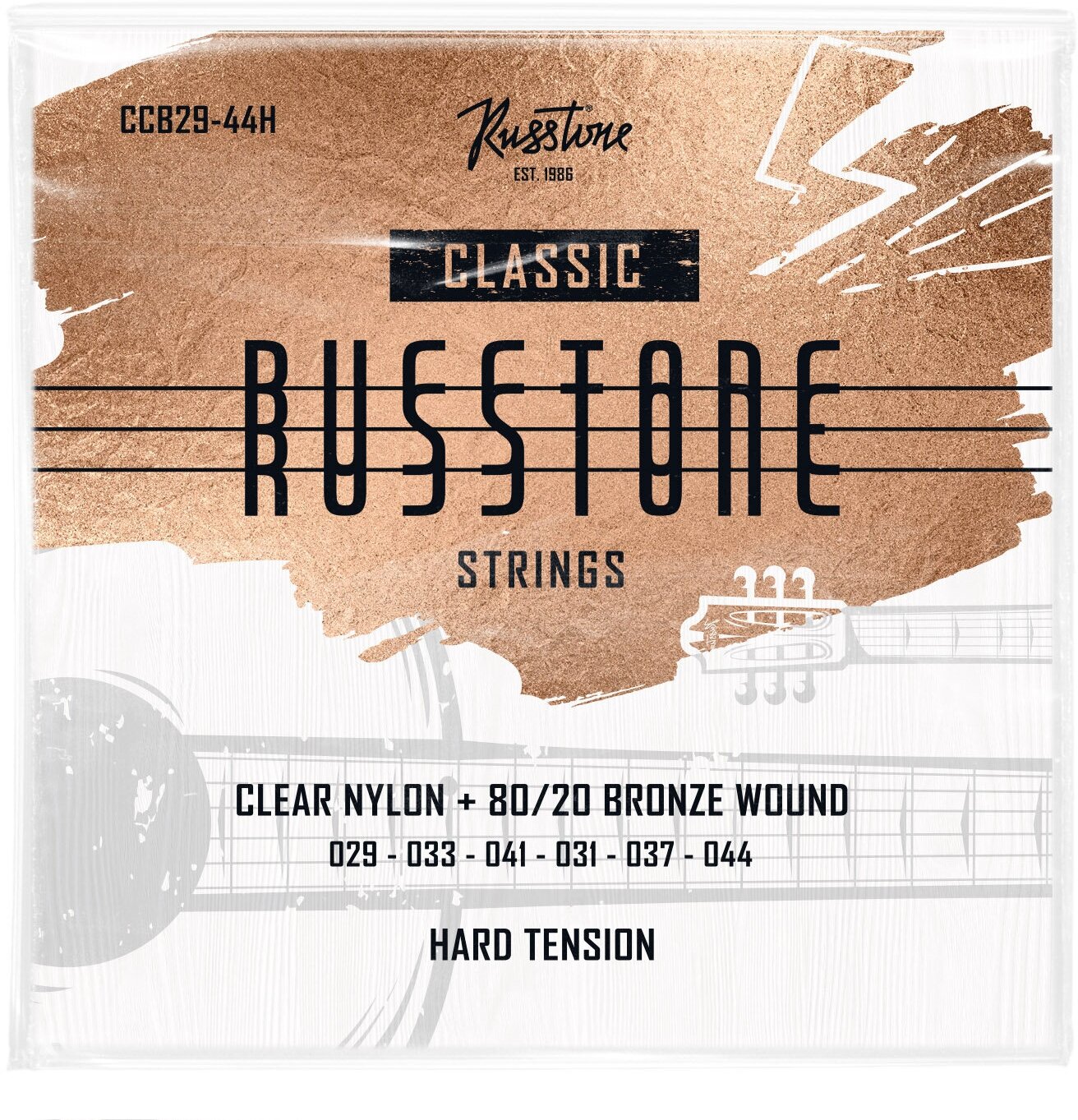 Russtone CCB29-44H Струны для классической гитары Серия: Clear Nylon Обмотка: 80/20 бронза Натя