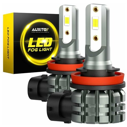 Светодиодная лампа AUXITO L3 H11 цоколь PGJ19-2 55Вт 2шт 6500K для противотуманных фар компактный размер белый свет LED автомобильная
