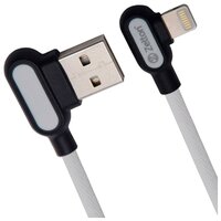 Кабель Zetton Round Fabric Corner USB - Lightning 1 м черный