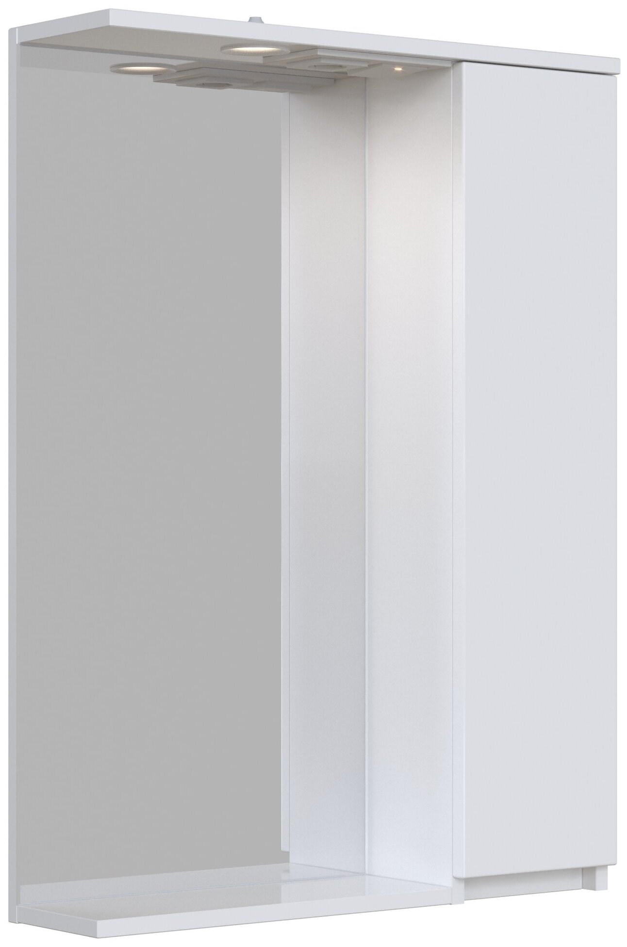 Зеркальный шкаф подвесной SanStar Квадро 60 для ванной комнаты белый - фотография № 5