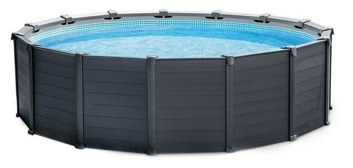 Каркасный бассейн Intex 478 х 124 см Graphite Gray Panel Pool + песочный фильтрующий насос - фотография № 2