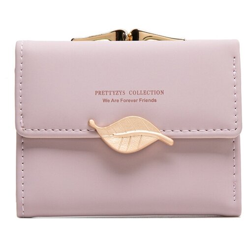 фото Кошелек женский маленький wh-00125 экокожа на кнопке листик wasabi trend