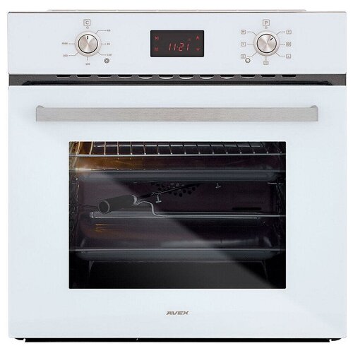 Встраиваемый духовой шкаф AVEX HM 6172 W 56 л объем конвекция 7 режимов гриль электронный таймер белое стекло 3099000₽
