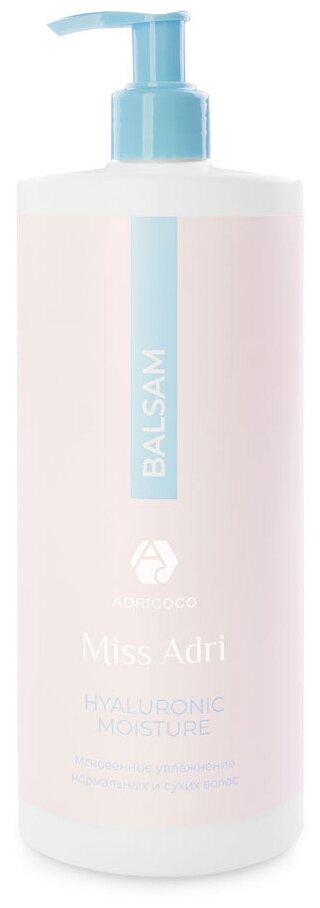 Увлажняющий бальзам для волос ADRICOCO Miss Adri Hyaluronic Moisture, 1000 мл