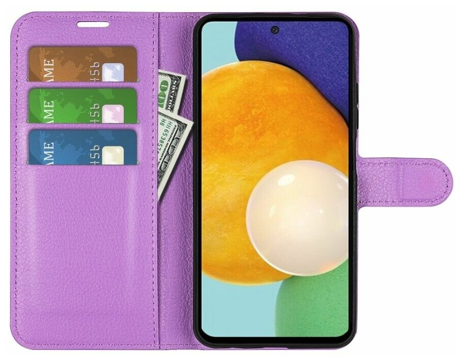 Brodef Wallet Чехол книжка кошелек для Samsung Galaxy A13 фиолетовый