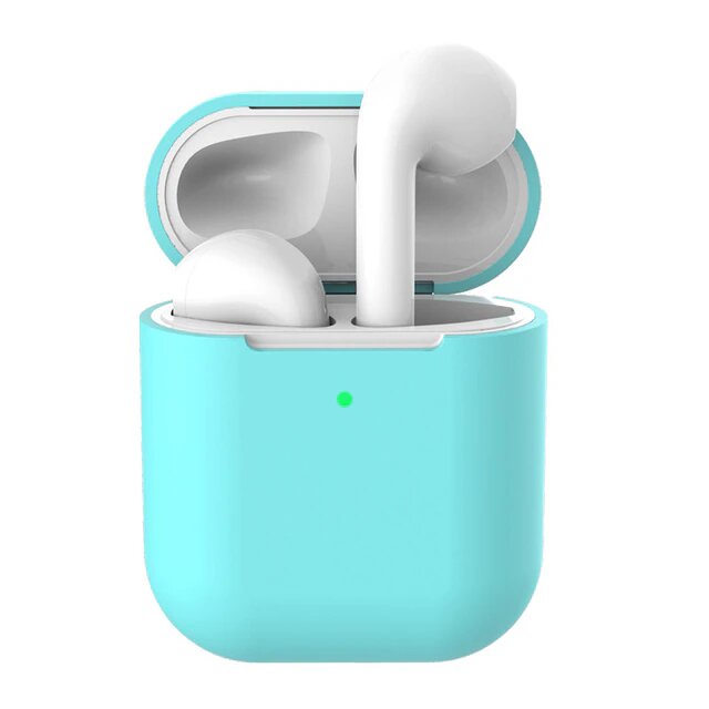 Чехол силиконовый для Airpods 2, небесно-синий (20)