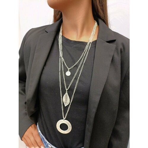 Колье, серебристый