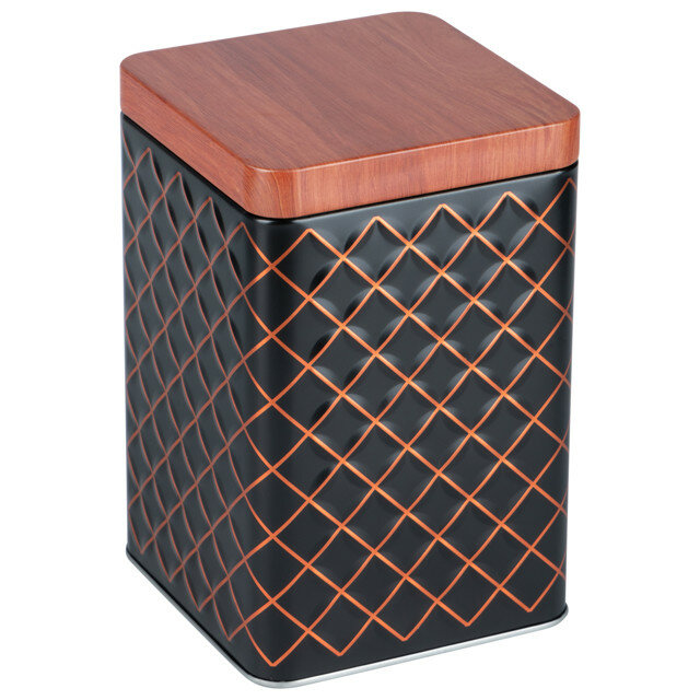 Банка для продуктов MALLONY Classico Nero 17л квадратная жесть