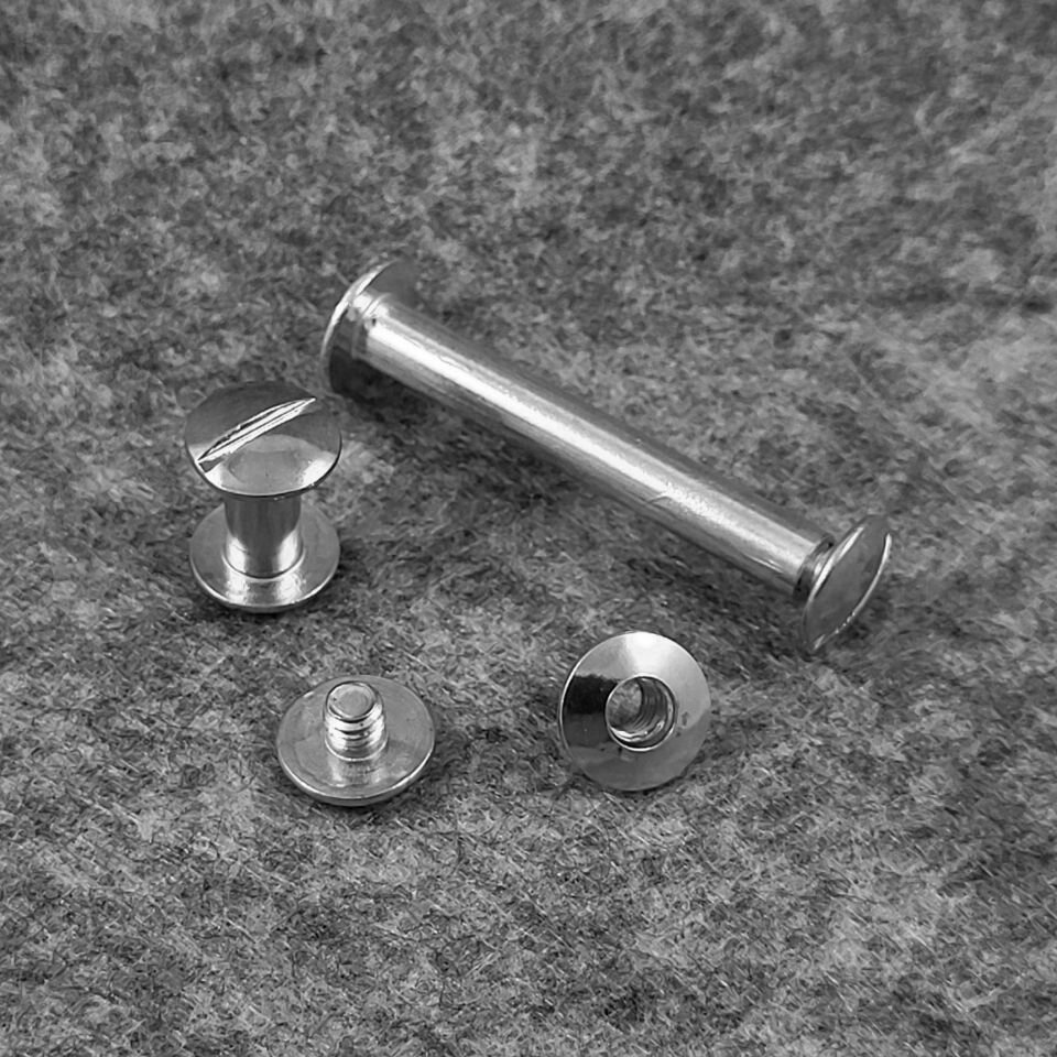 Винт металлический переплетный 80 мм серебро (10 шт)