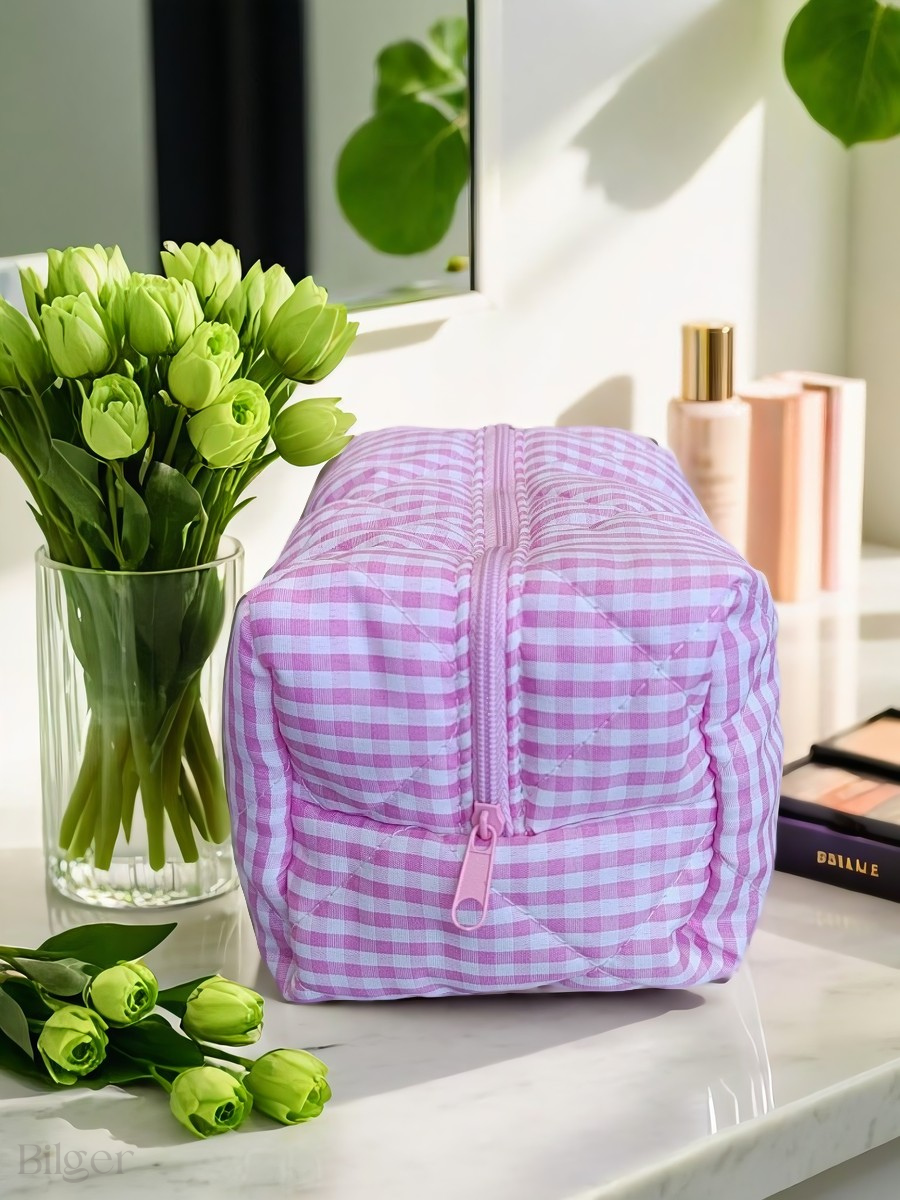 Косметичка Bilger, ширина: 12 см., высота: 10 см., длина: 17 см., , белый, розовый — фото 1