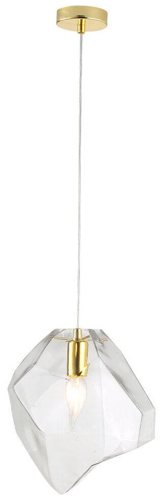 Светильник подвесной Crystal Lux Nuestro NUESTRO SP1 GOLD/TRANSPARENT, E14, кол-во ламп:1шт, Золото