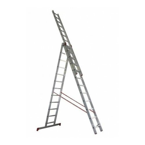 Новая высота Лестница трехсекционная 3x8 Новая высота NV 1230, 1230308 алюминиевая 3 секционная лестница ufuk 3х8 ступеней 411308