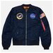 Мужская куртка бомбер Alpha Industries L-2B NASA синий, Размер M