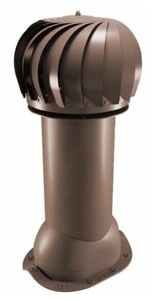 Роторный вентиляционный выход для металлочерепицы D 110 мм. H 550 мм., утепленный, Viotto RAL 8017 коричневый - фотография № 1