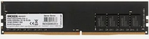 Изображение товара Оперативная память Amd DDR4 16Gb 3200MHz pc-25600 Radeon R9 Gamers Series Black CL16 1.35V (R9416G3206U2S-U)