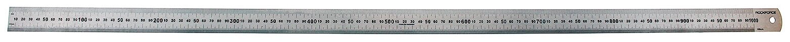 Линейка металлическая измерительная с таблицей перевода 1000мм ROCKFORCE RF-5096P100 - фотография № 2
