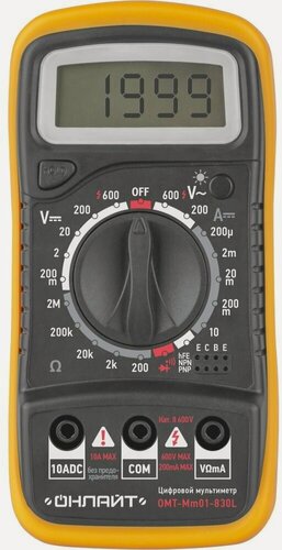 Изображение товара Мультиметр цифровой ОНЛАЙТ Монтаж 90 080 ОMT-Mm01-830L с батарейкой