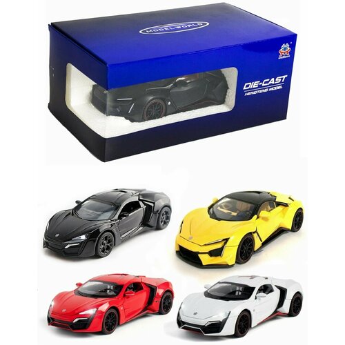 Металлическая машинка 1:24 Lykan Hypersport 53522-19, инерционная, свет и звук коллекционная масштабная модель Микс