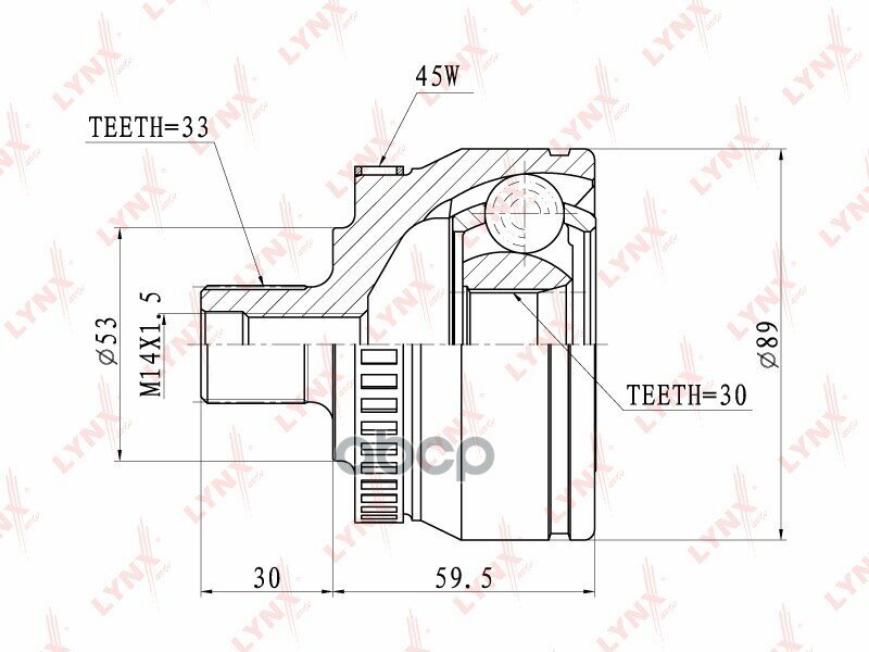 Шрус Наружный LYNXauto арт. CO-1201A