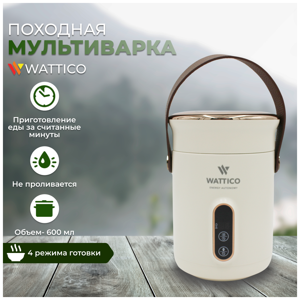 Портативная мультиварка WATTICO. 500 Вт, объем 0.6 л