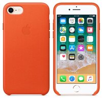 Чехол Apple кожаный для iPhone 8 / 7 bright orange