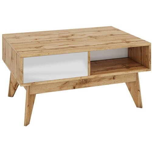 Тумба Хелен 2206 Melania дуб ватан/ белый лак 430*860*600