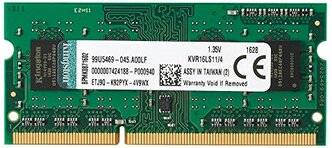 Оперативная память Kingston ValueRAM 4 ГБ DDR3L 1600 МГц SODIMM CL11 KVR16LS11/4