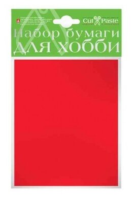 Набор цветной бумаги HOBBY TIME, А4 (222 х 352 мм), 10 листов, крашенная в массе, красный , Арт : 2-065/13